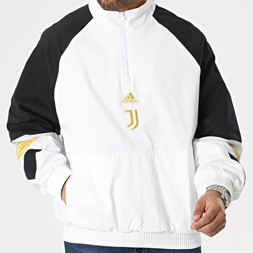 Veste Col Zippé Juventus Icon HS9805 Blanc Noir