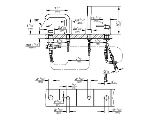 GROHE ESSENCE Cool Sunrise geborstelde badrandmengkraan 19578GN1