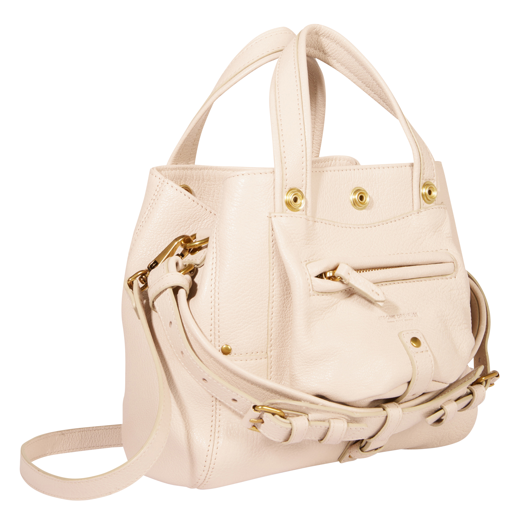 BILLY NANO - Mini sac bandoulière porté main en cuir | Beige
