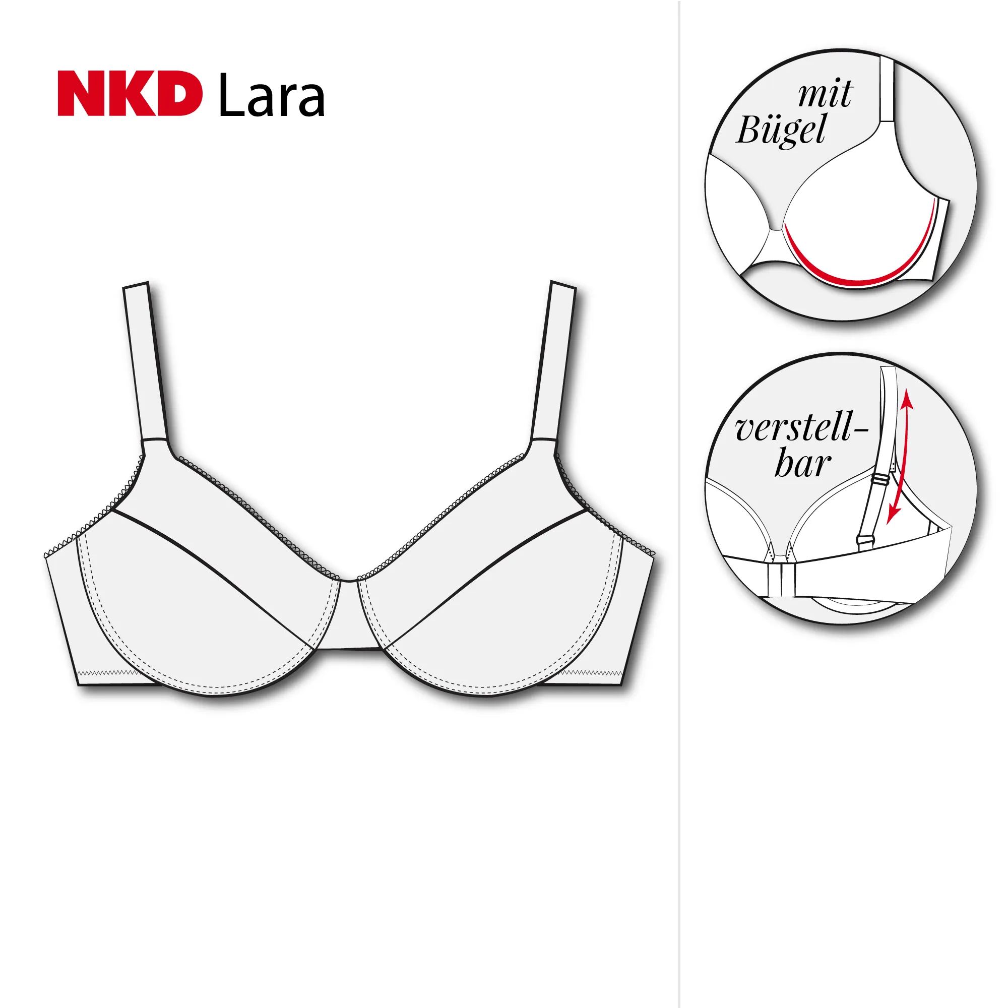 Damen-Bügel-BH, NKD-LARA, große Größen