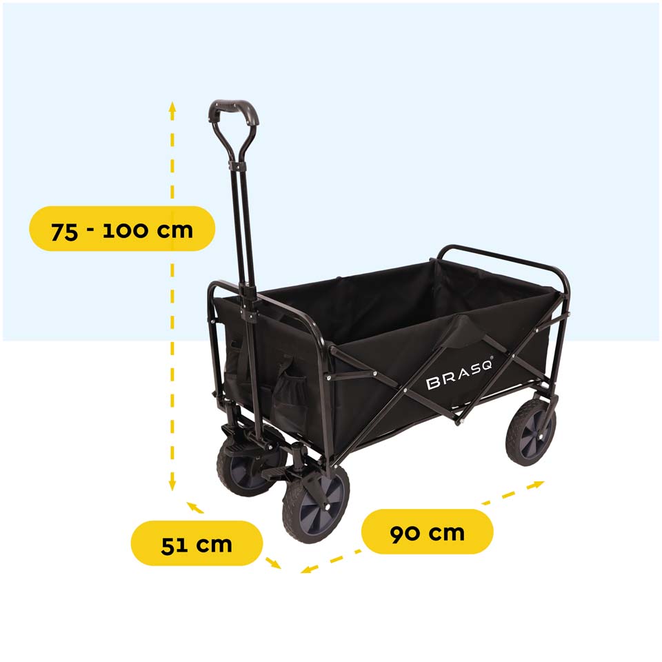 BRASQ 100 Liter opvouwbare bolderkar - Black