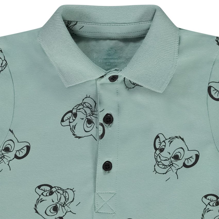 Polo manches longues imprimé Simba Disney pour bébé garçon - Bleu moyen