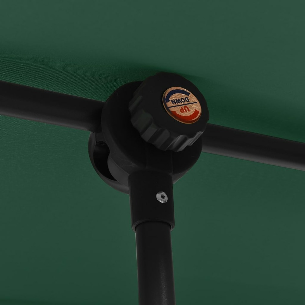 Parasol mobilier de jardin d'extérieur avec mât en aluminium 180 x 130 cm vert