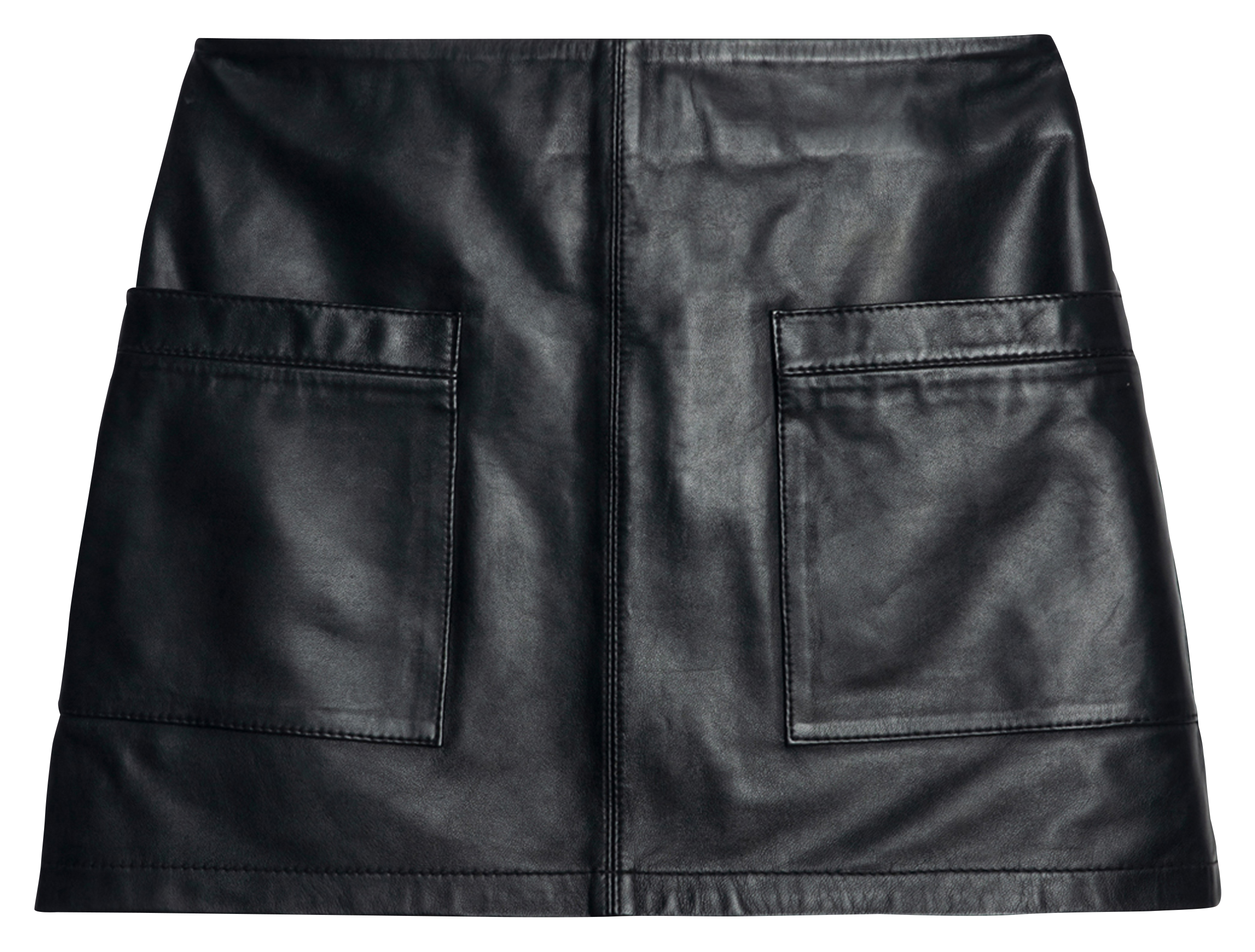 JAIME - Jupe courte en cuir | Noir
