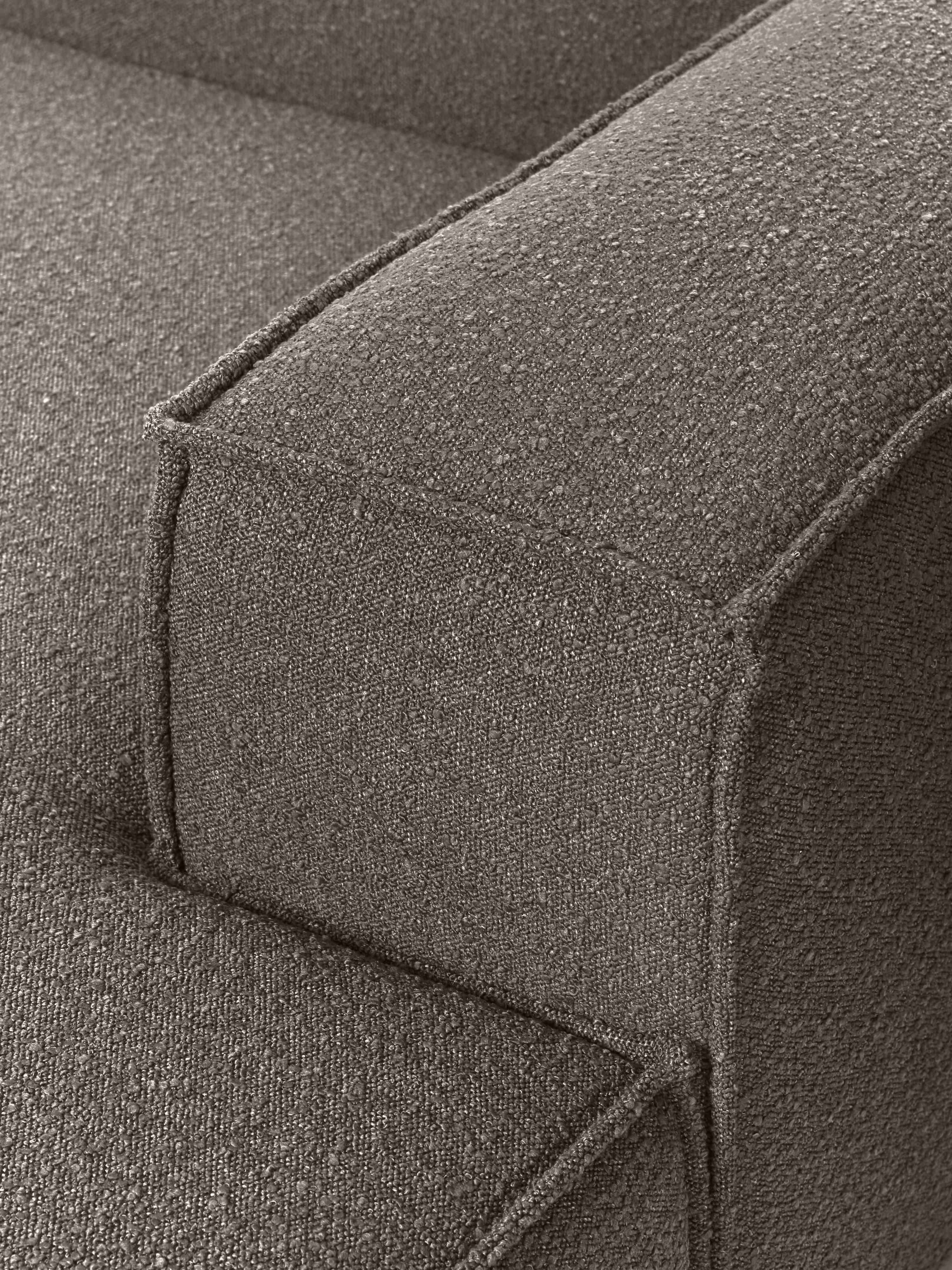Chaise longue hoekmodule Lennon uit bouclé