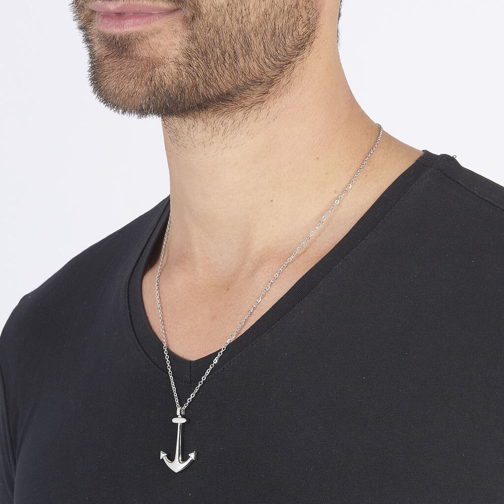 Collier Cedric Acier Blanc
