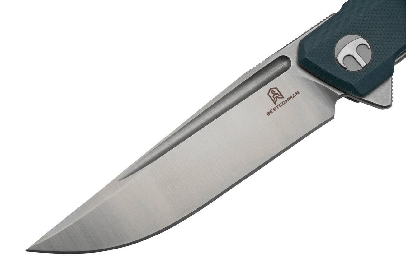 Bestechman Dundee BMK01C Grey G10, Satin D2, zakmes Ostap Hel design