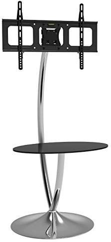 Techly - Vloerstandaard - Zwart - Chroom - Voor TV tot 70 inch
