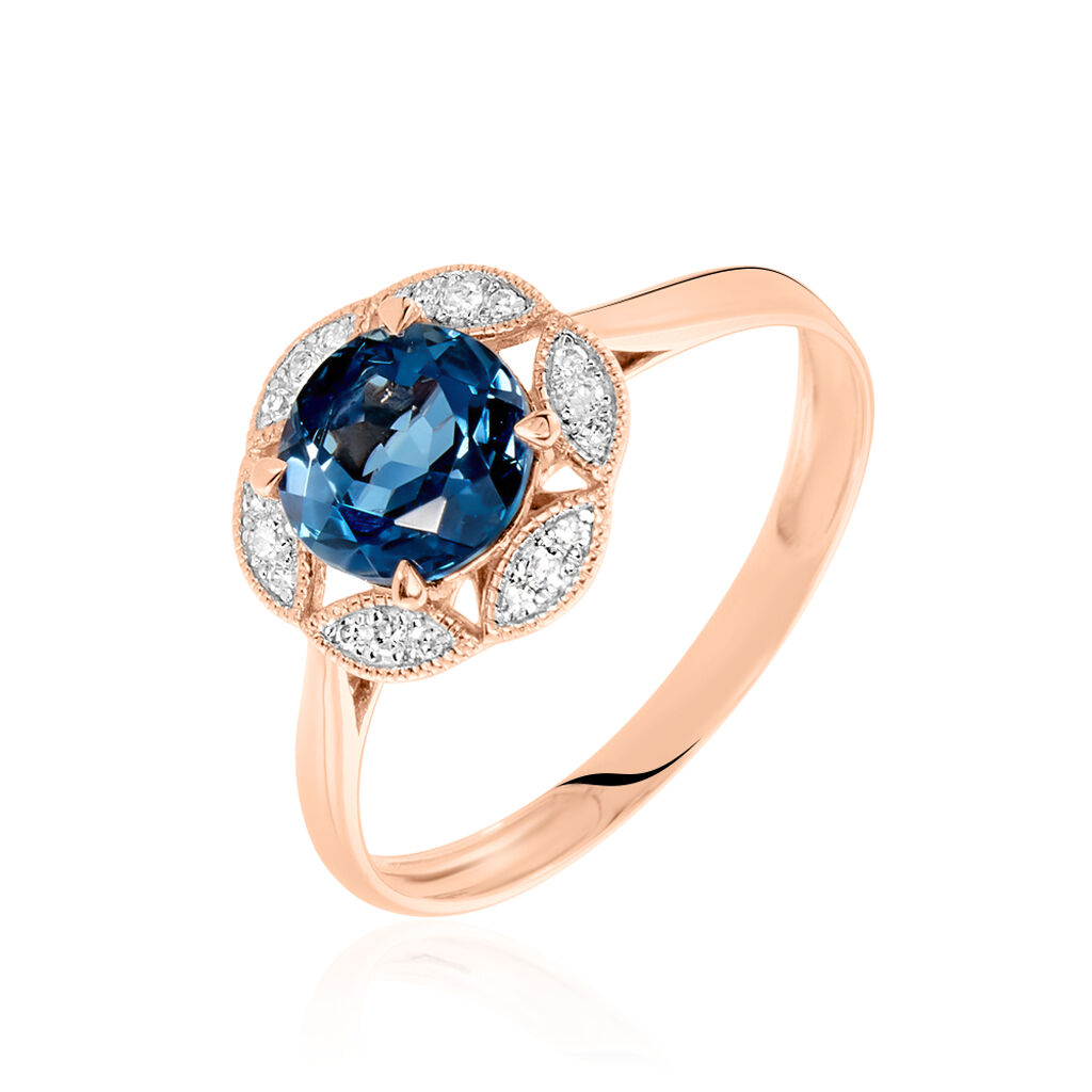 Bague Adryene Or Rose Topaze Et Oxyde De Zirconium