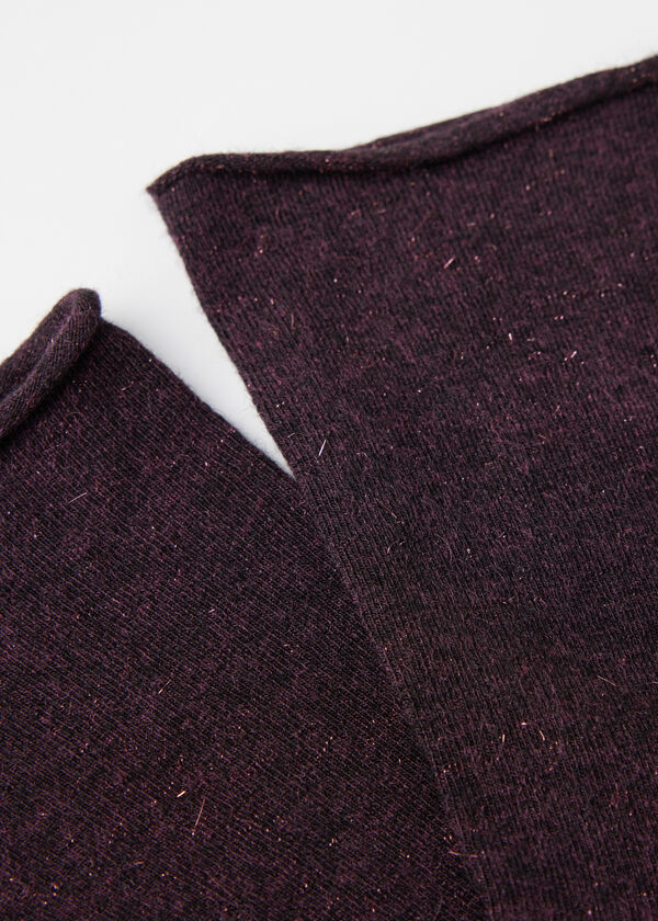 Meias curtas com glitter e cashmere