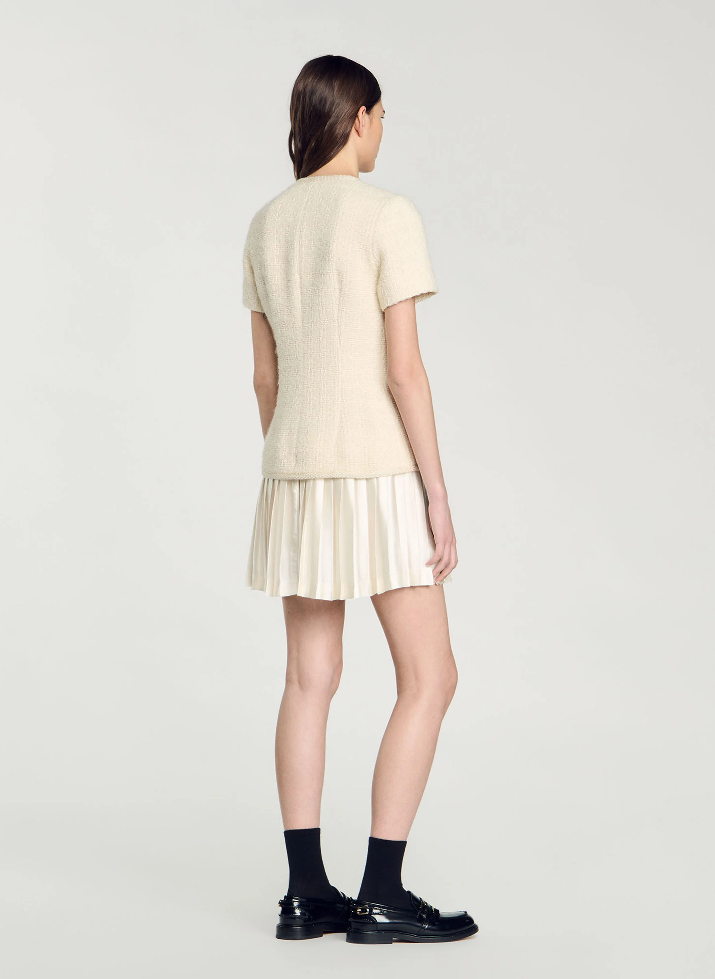 Robe courte en coton mélangé | Blanc