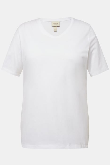T-Shirts, 2er-Pack, V-Ausschnitt, Halbarm, Biobaumwolle