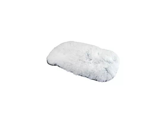 Coussin flocon réversible en fausse fourrure pour animaux - Blanc - L 87 x l 55 cm