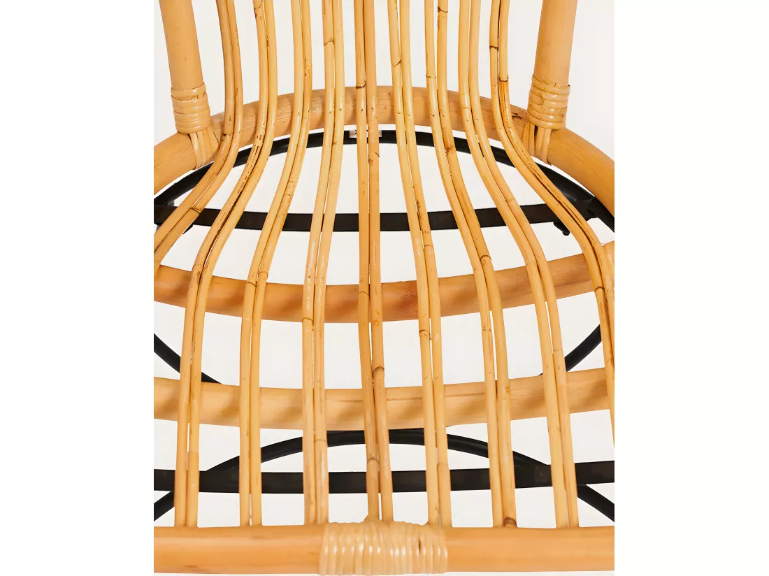 Naga - Fauteuil en rotin naturel et pieds métal