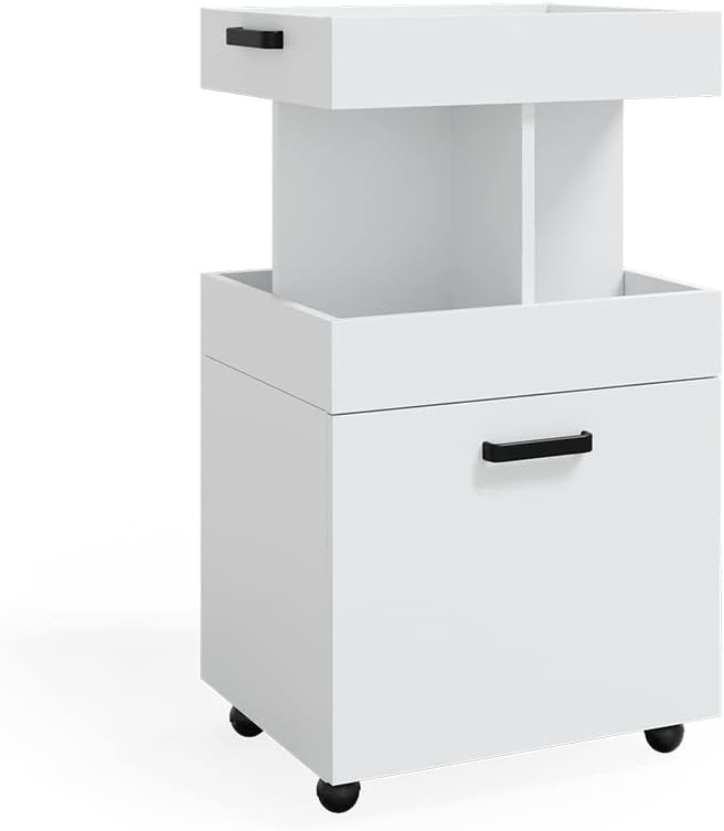 Vicco Rollcontainer Kamber, rollbare Küchen-Minibar, Weiß, 50 x 89 cm