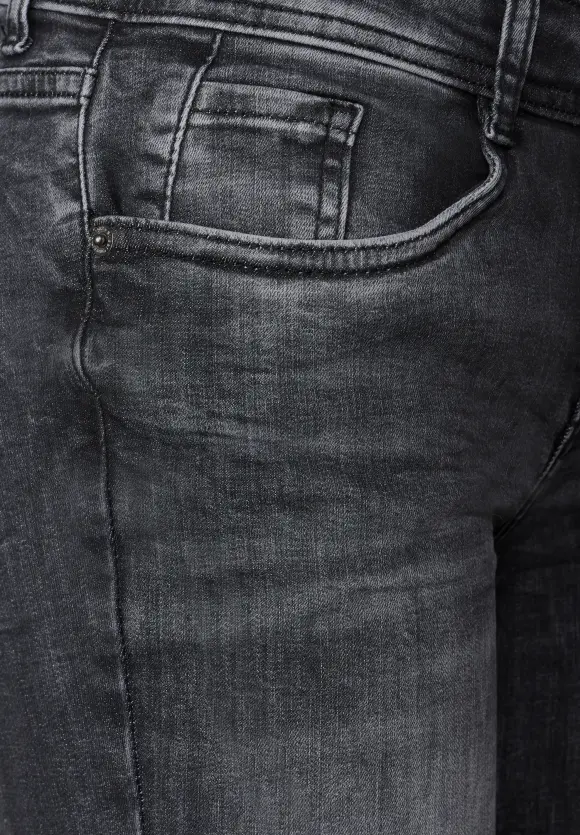 Graue Slim Fit Jeans - steel grey netwash