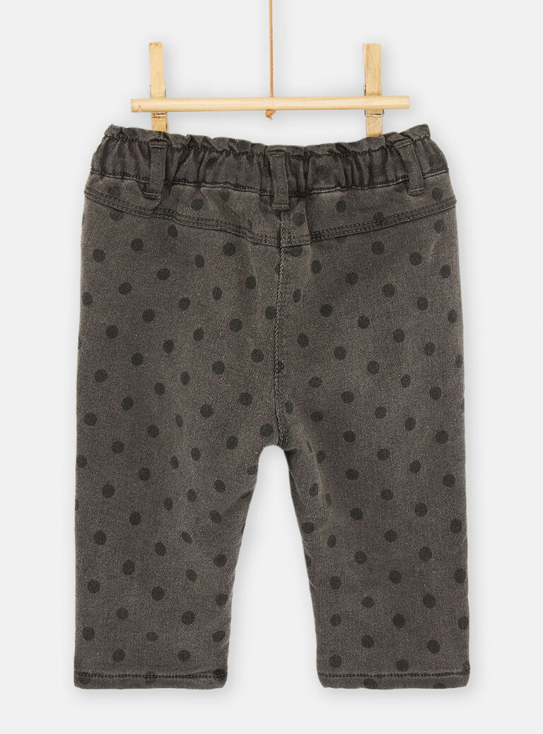 Jean anthracite à imprimé à pois