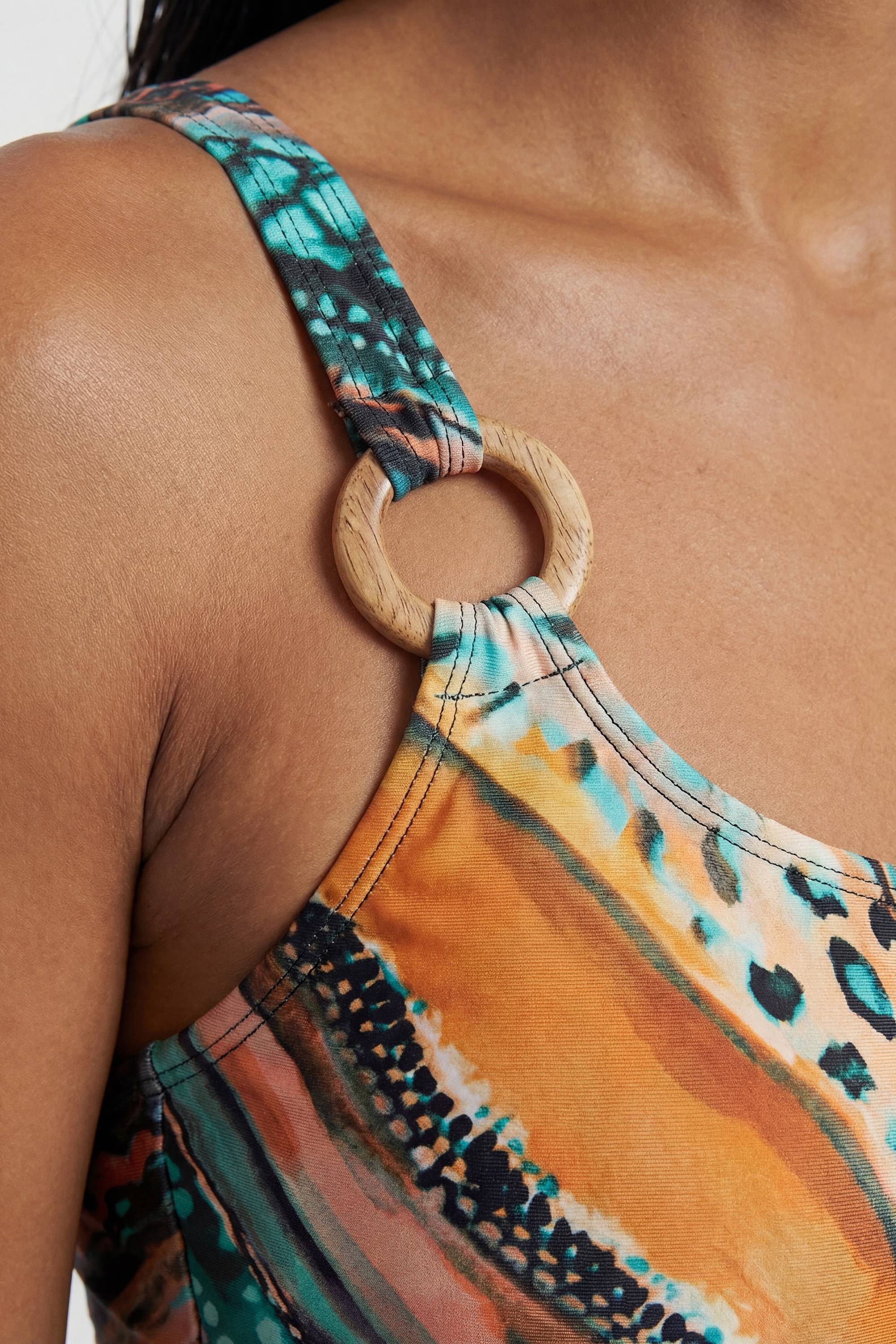 KarenMillen Maillot De Bain À Détails De Finitions Imprimé Animalier Linéaire