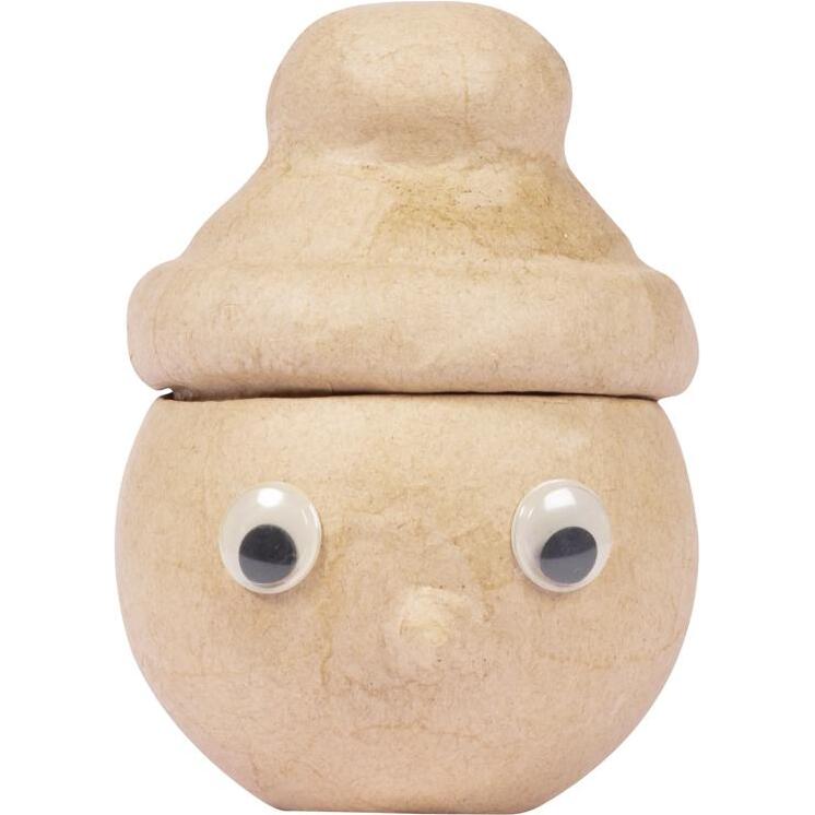 Boîte personnage avec bonnet 9,5x8,5x13cm - Kraft