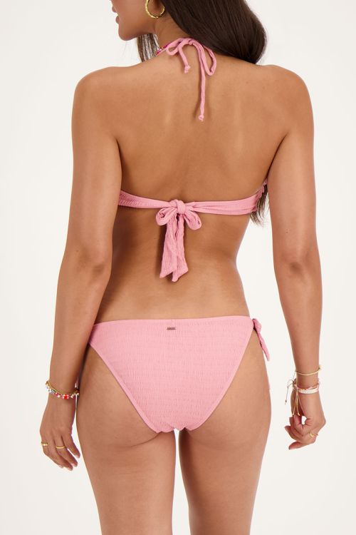 Lichtroze bikini broekje met V-shape & rib