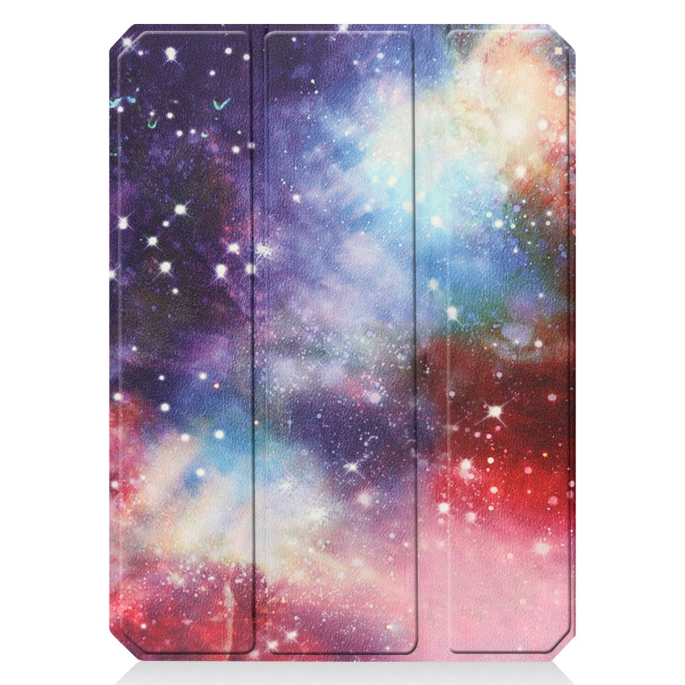 iPad Mini 7 (2024) / Mini 6 (2021) Leder Tasche Smart Cover Schutzhülle   Apple Pencil Halterung - Galaxie