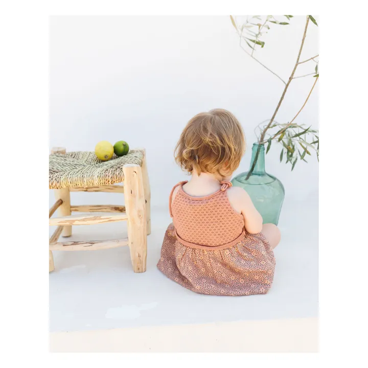 Búho Robe Maille Fleurie | Vieux Rose