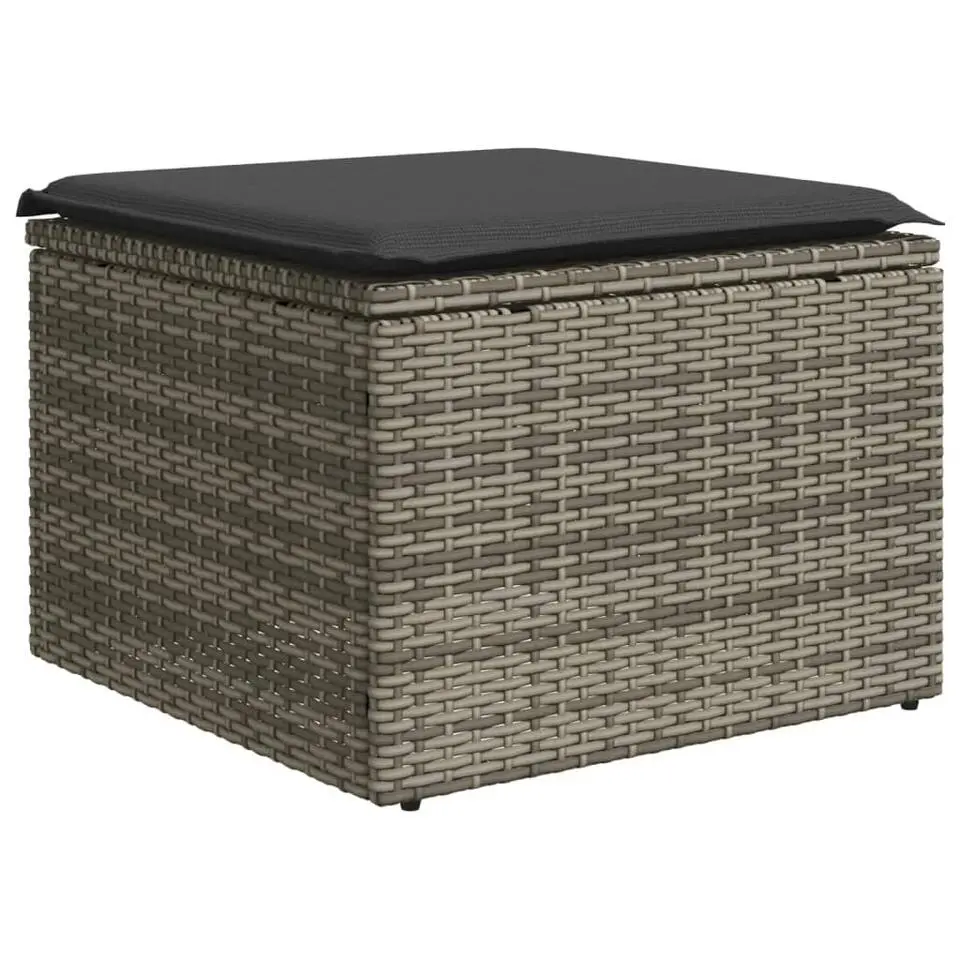 vidaXL Loungeset voor 7 met kussens & verstelbaar salontafel - Gris - 8 stuks