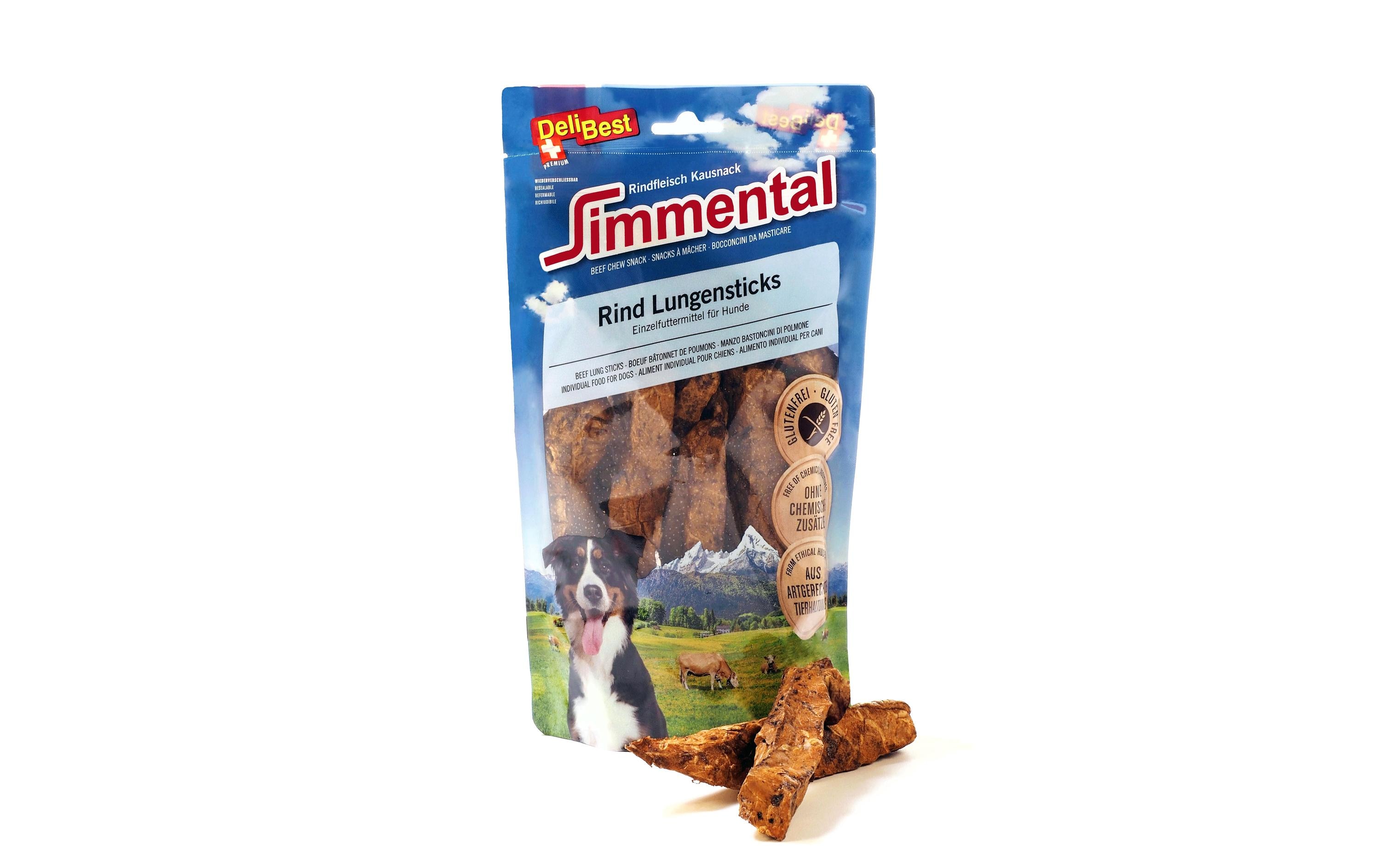 Kausnack Simmental Rind Lungensticks, 120 gKaustangen für Hunde
