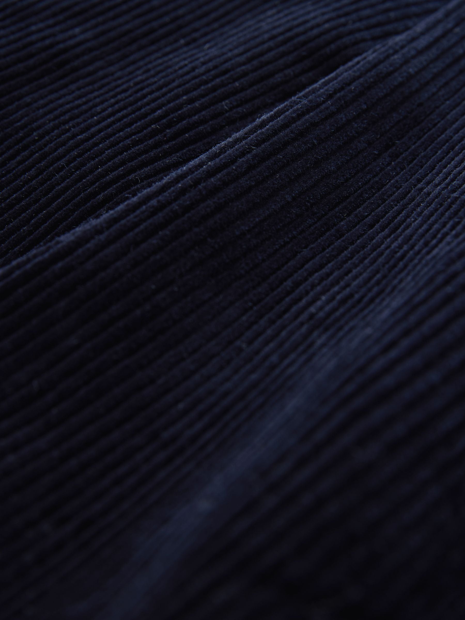 Marineblauw - Standaard toelopende pasvorm - Corduroy Single Pleated Trousers