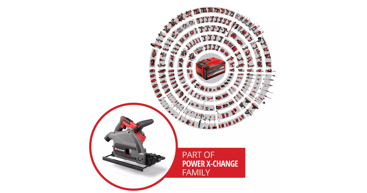 EINHELLPROFESSIONAL Accu Invalzaag TP-PS 18/165 Li BL - Solo handcirkelzaag  (Rood/zwart, Power X-Change, Accu en oplader niet inbegrepen)