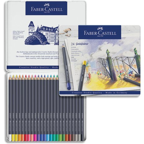 FABER-CASTELL Crayons de couleur GOLDFABER, étui en métal