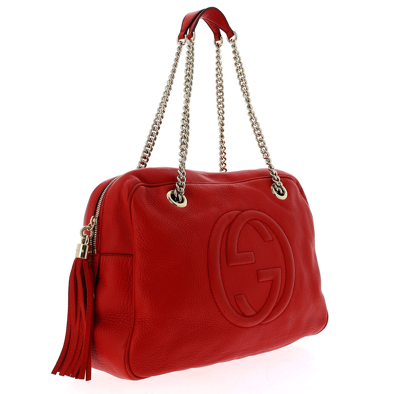 Gucci Sac porté épaule Soho en Cuir rouge Etat: Très bon état - Longueur 36 cm