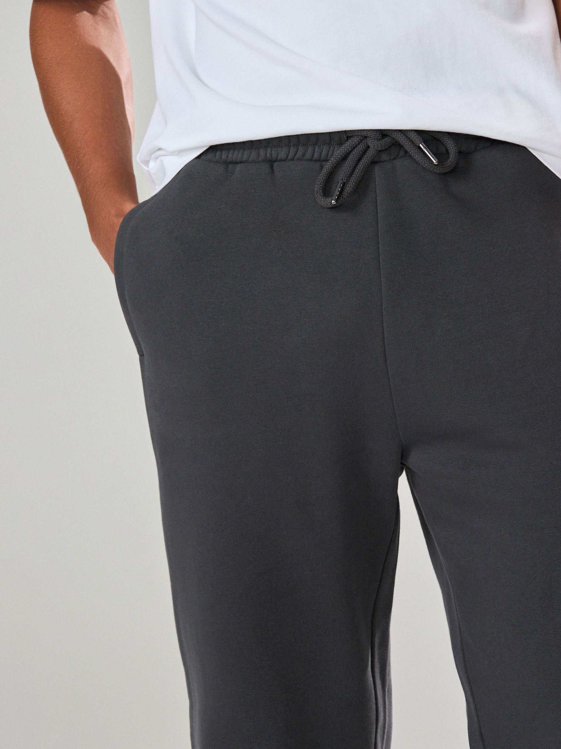 Leisteen grijs - Straight fit - Katoenrijke Jersey Joggingbroeken