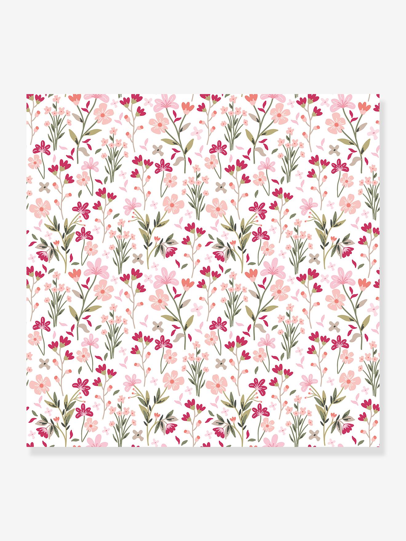 Papel de parede Jardim Floral Magenta LILIPIN Salgueiro Verde