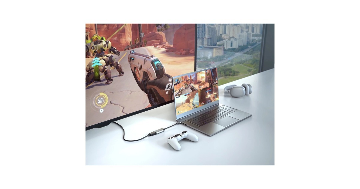 HyperHyperDrive USB-C to 8K 60Hz / 4K 144Hz HDMI Adapter  (Grijs)