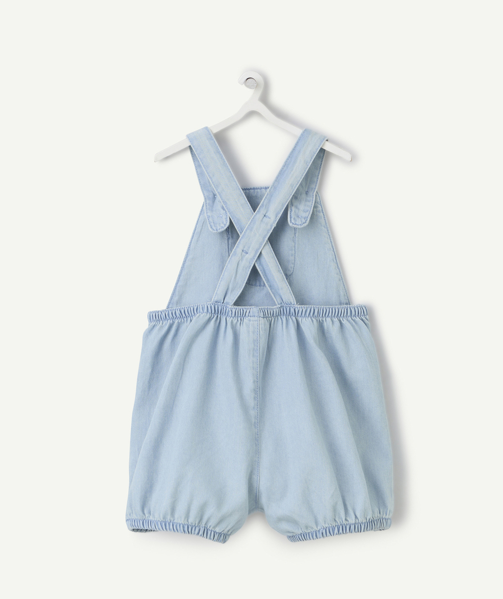 salopette bébé garçon en denim low impact léger bleu
