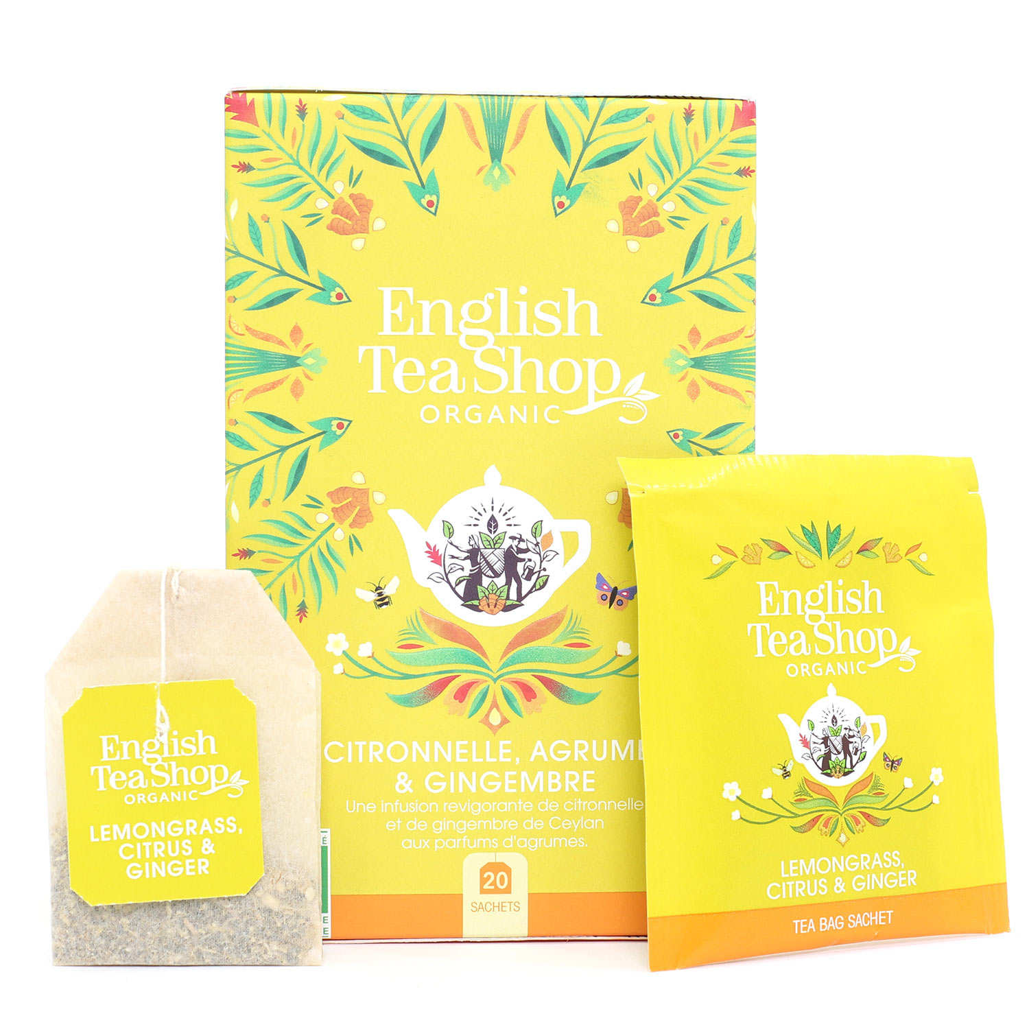 Infusion citronnelle, gingembre, agrumes bio en sachets