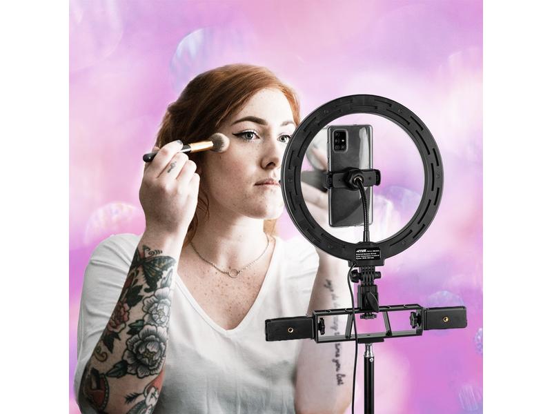 Vonyx Videoleuchte RL25 Ringlicht-Set 25 cm Ringleuchte mit Kontroller