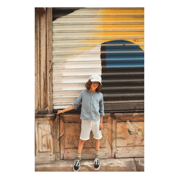 Louis Louise Kurta Oncle Gaze de Coton | Bleu