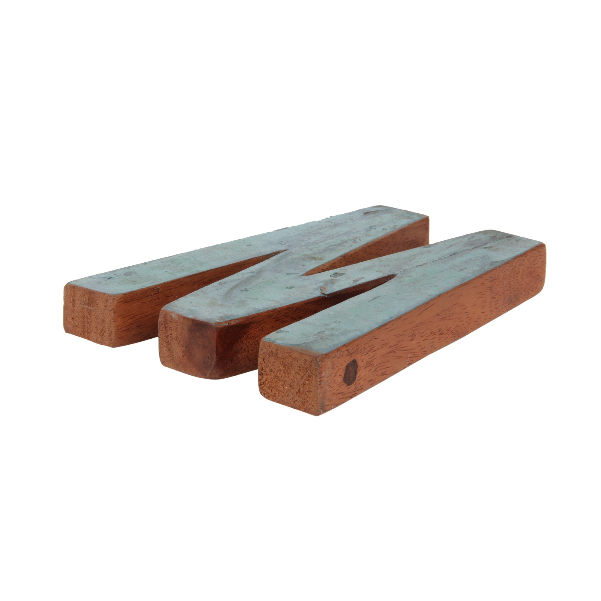 Holzbuchstabe 'W', mehrfarbig, T 2,5 cm, B 13 cm, H 19 cm von fischer's lagerhaus