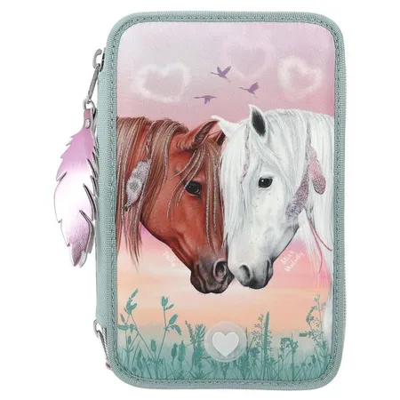 Depesche Miss Melody 3 Fach Federtasche LED Herzen