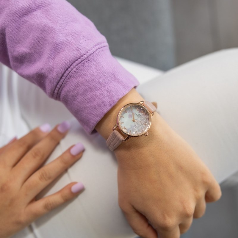 Montre Femme GIORGIO bracelet Cuir Violet