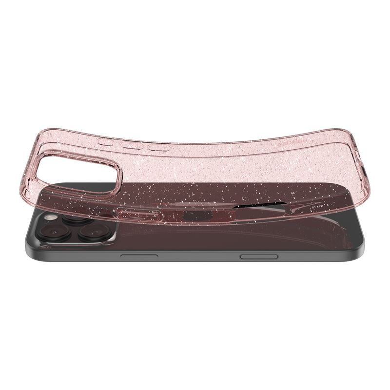 iPhone 16 Pro Liquid Crystal Glitter Case Gummi Hülle (ACS08114) - Rose Quartz