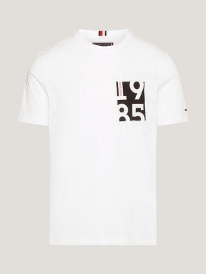 Camiseta de gola redonda com estampa de logotipo