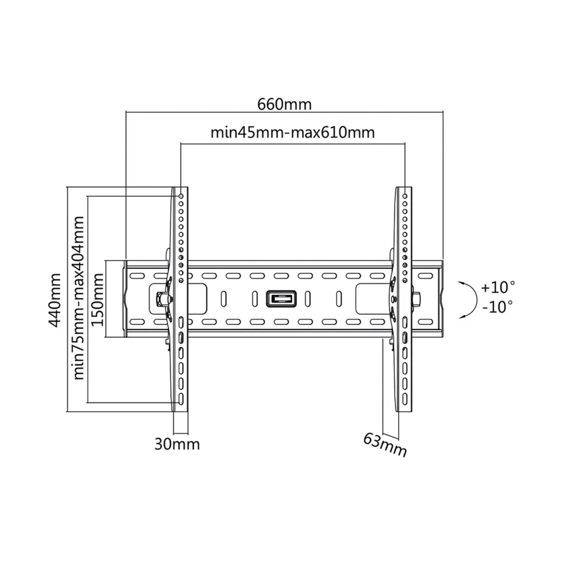 Value TV Wandhalterung neigbar bis 70kg