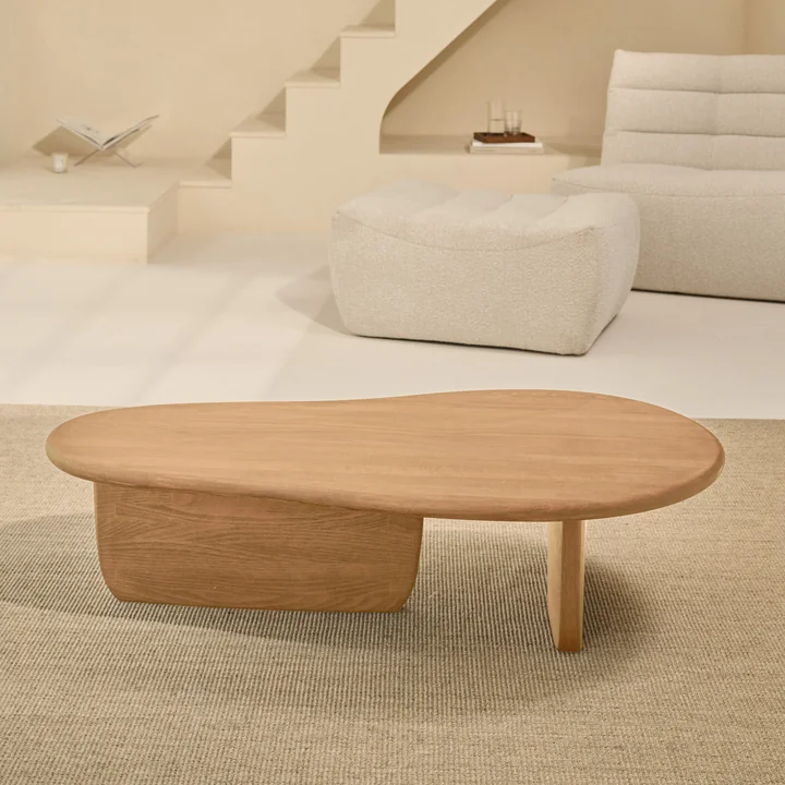 Studio Zondag - Ebb & Flow Couchtisch, 120 x 66 cm, Buche natur