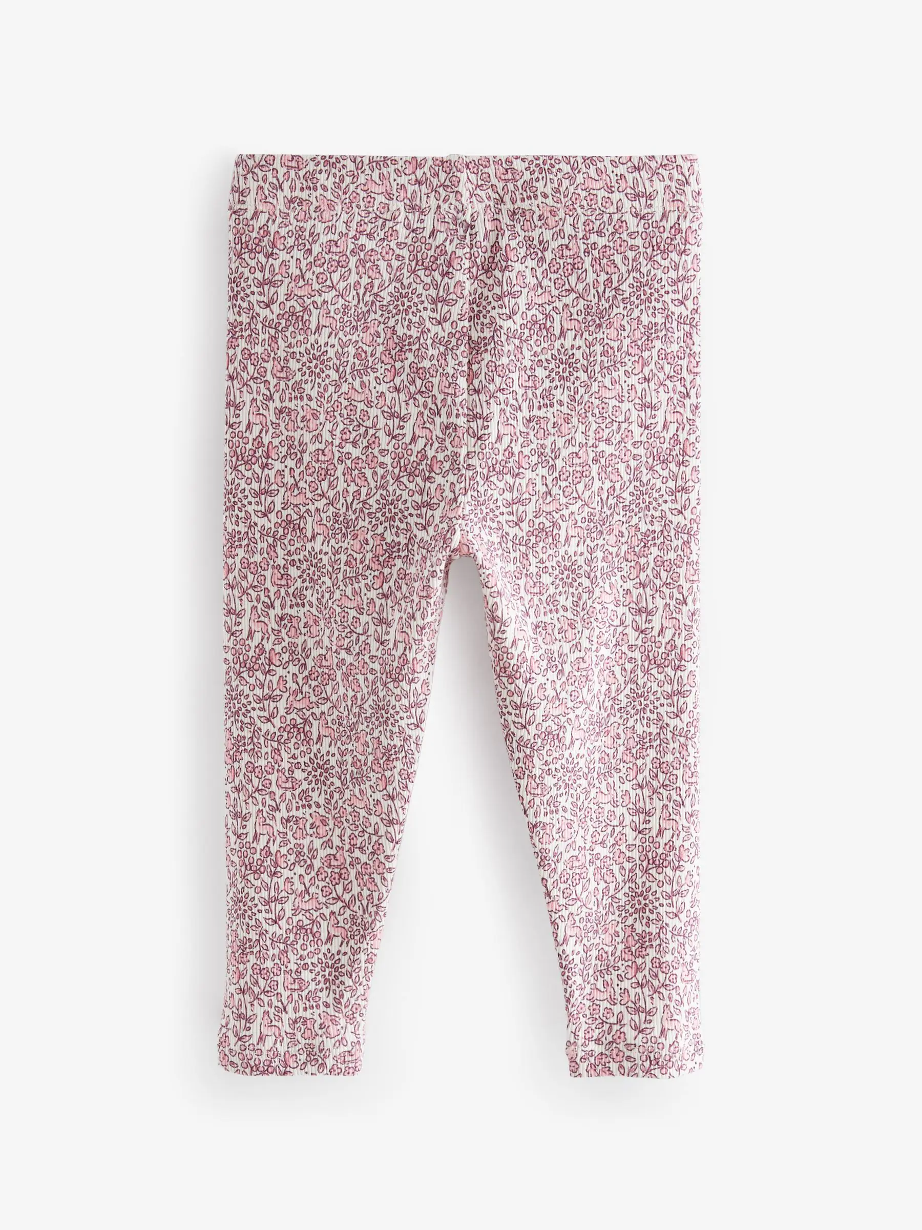 Roze - Verpakking van 5 geribbelde Leggings (3mnd -7jr)
