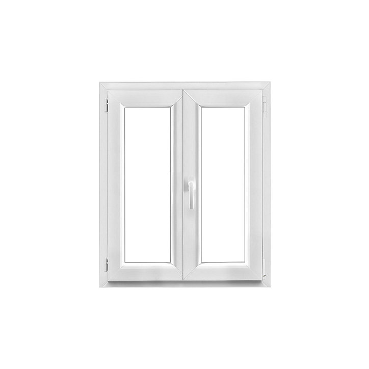 Fenêtre PVC 2 vantaux oscillo-battant GoodHome blanc - l.80 x h.95 cm