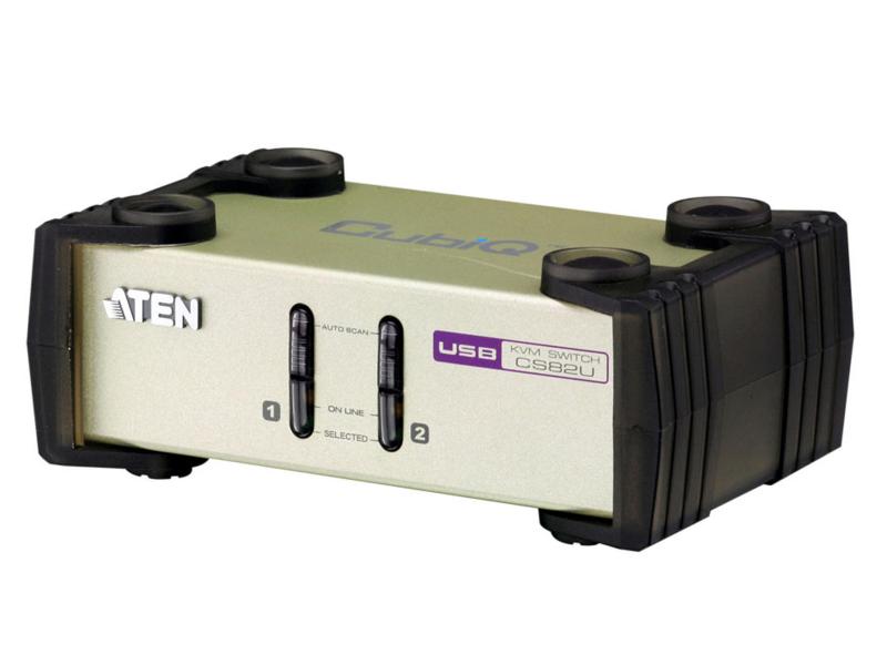 Aten KVM Switch CS82U KVM-Konsole mit USB, PS/2 und VGA Unterstützung