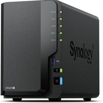 Synology DiskStation DS225+ 2 Bay NAS Bureau Intel® Celeron® J4125 2 Go DDR4 Synology DSM Noir